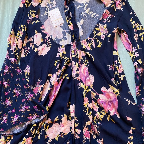 Free People tate floral print mock neck bell tunic - Picture 9 of 11